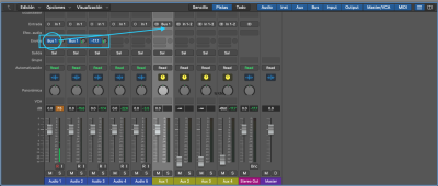 Eemplo 2: aprende Cómo utilizar Canales Auxiliares (bus Sends) en La interfaz de logic 