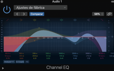 El ecualizador Parametrico de logic pro 