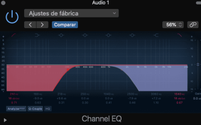 El ecualizador Parametrico de logic pro 